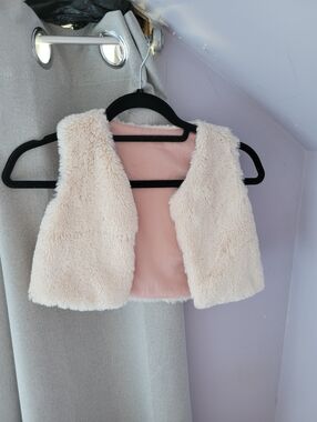 Girls' Faux Fur Vest - Blush Pink